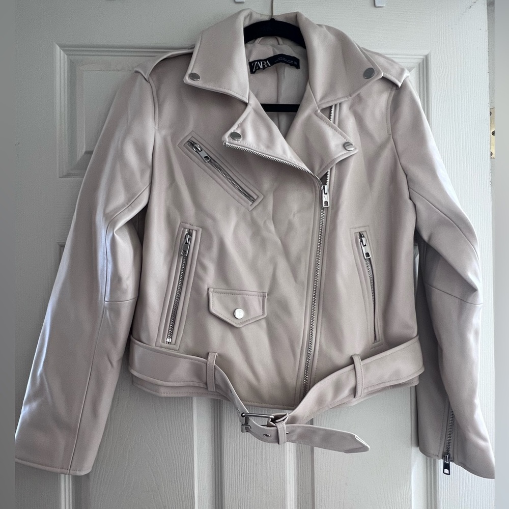 ZARA CREAM MOTO JACKET